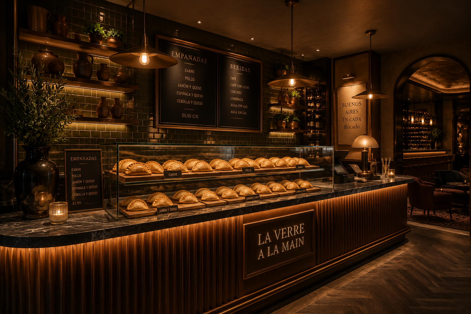 Le Verre à la Main — empanada counter Buenos Aires en cada bocado